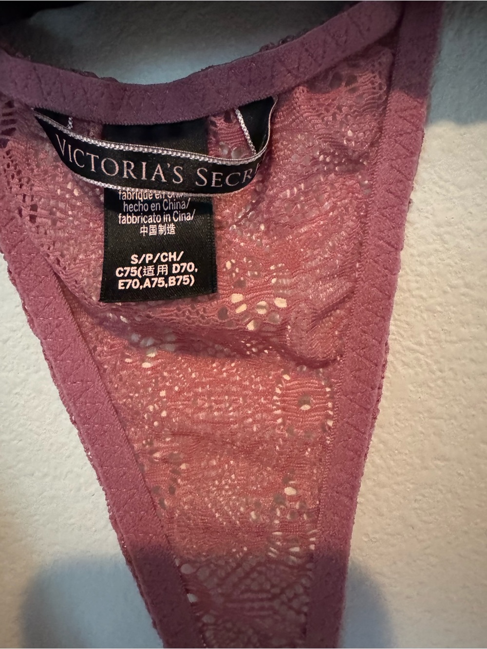 Victoria's Secret Rose Pink Lace Plunging One-Piece Swim - Picture 3 of 5